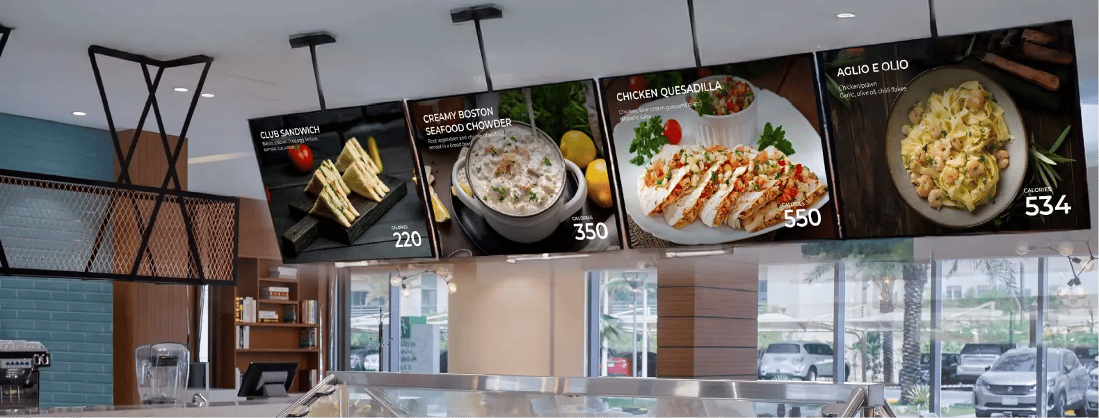 Menu boards in restaurants