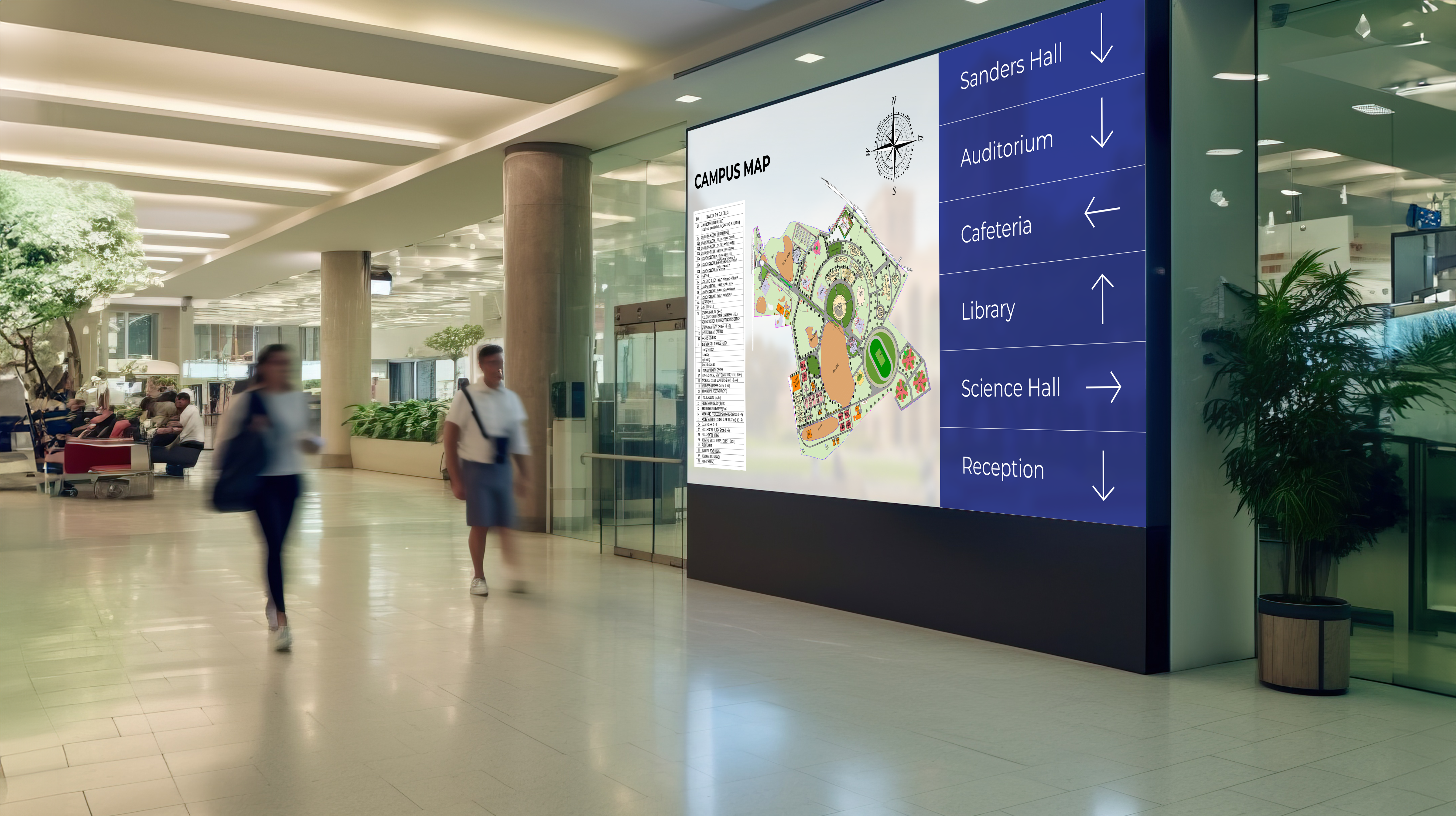 Digital signage software in an educational facility