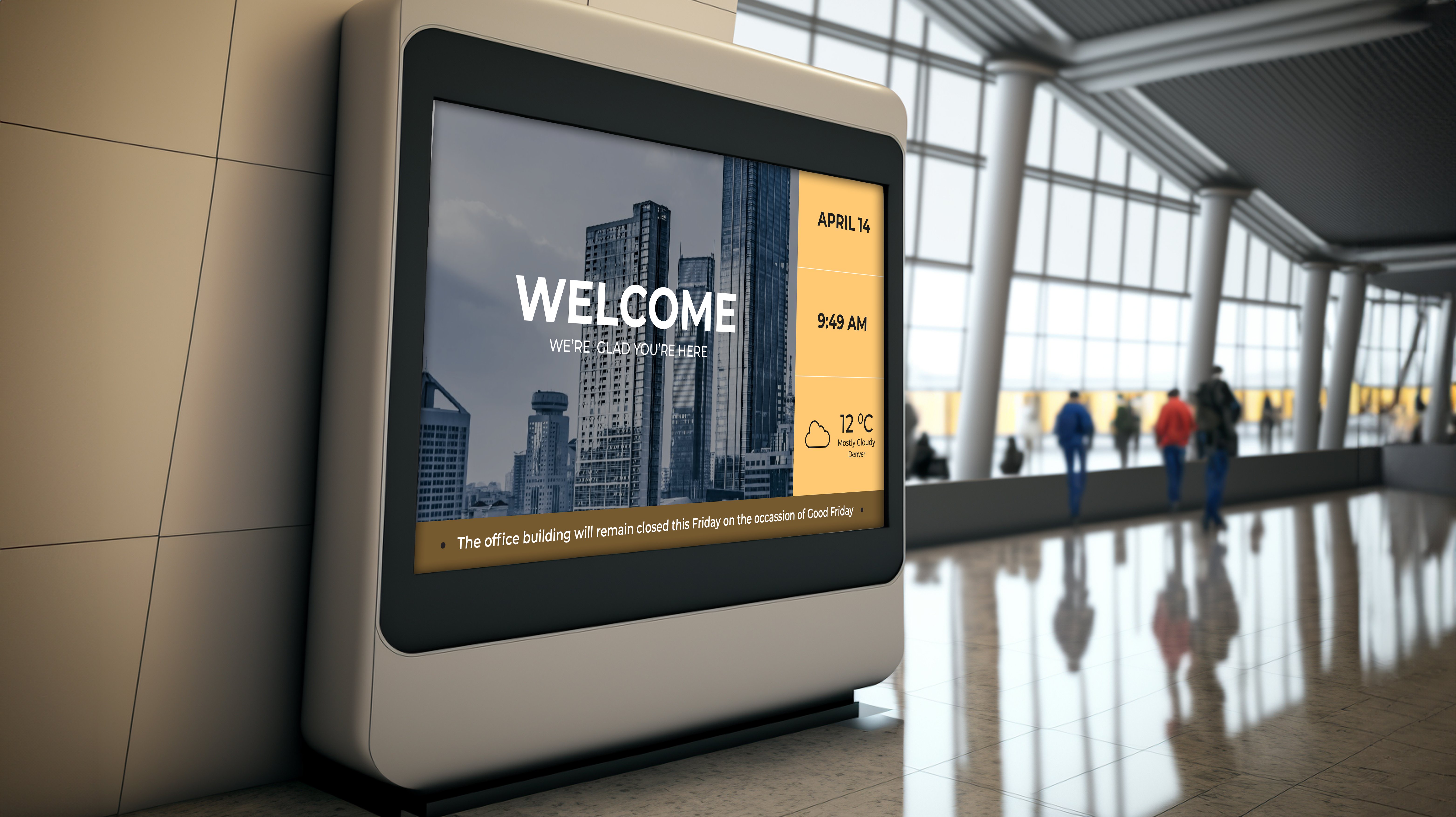 Digital signage software in office