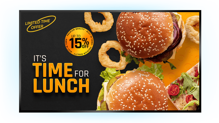 Restaurant promotions on screens