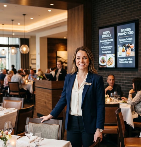 Full-service restaurant screens