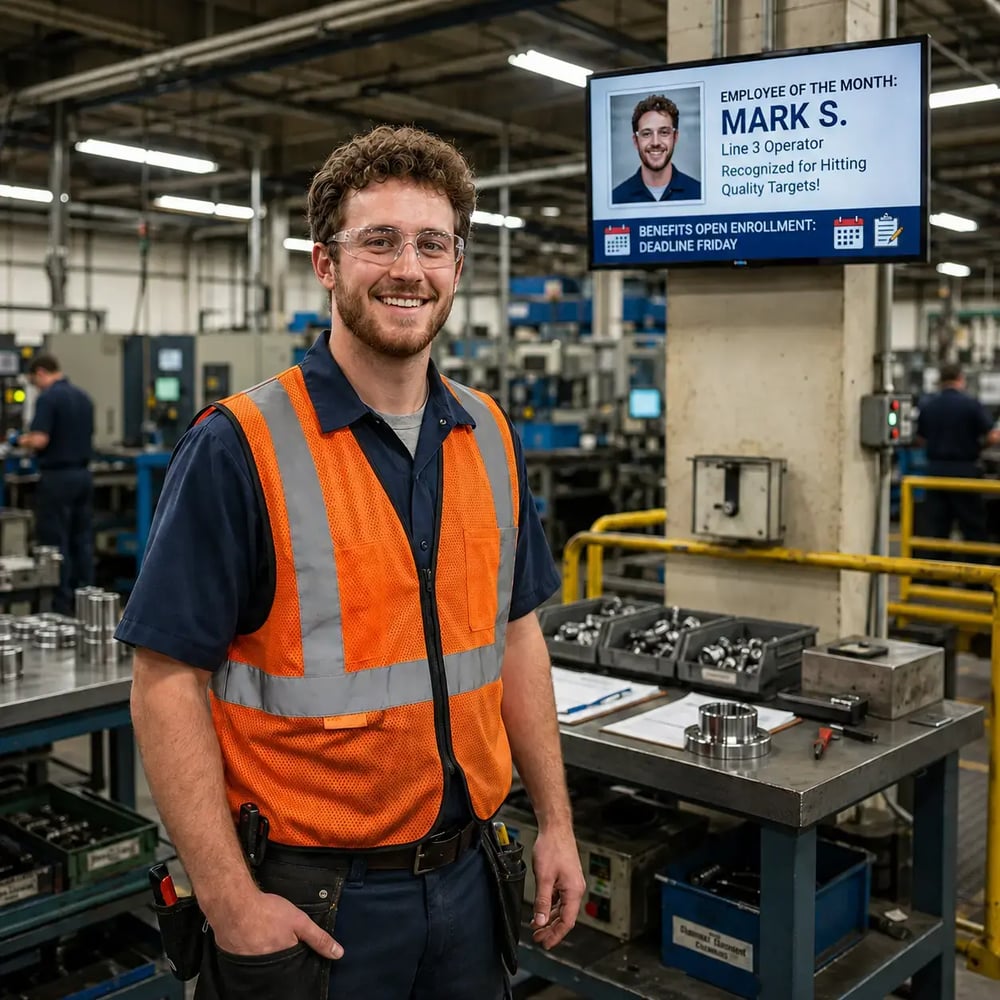 employee recognition with digital signage