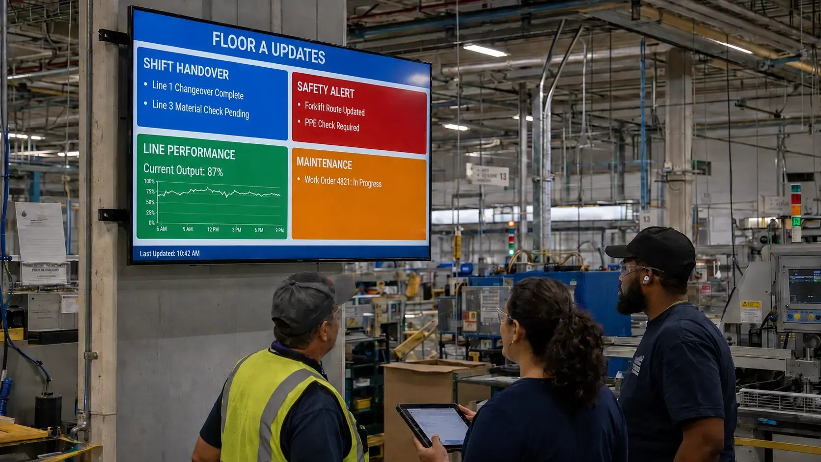 digital menu boards for manufacturing