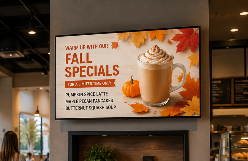 Seasonal promotion on a retail digital screen