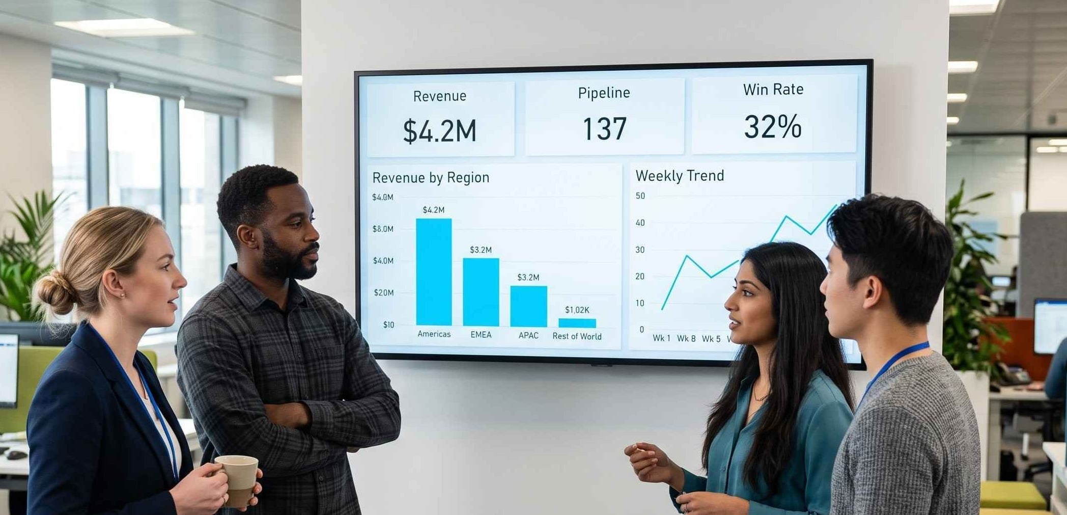 Live KPI and data dashboard on screen