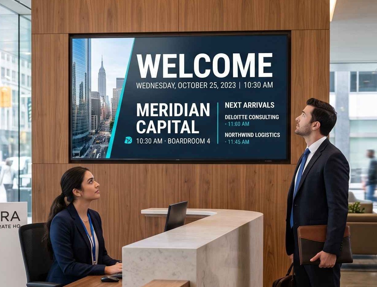 Lobby and reception digital signage