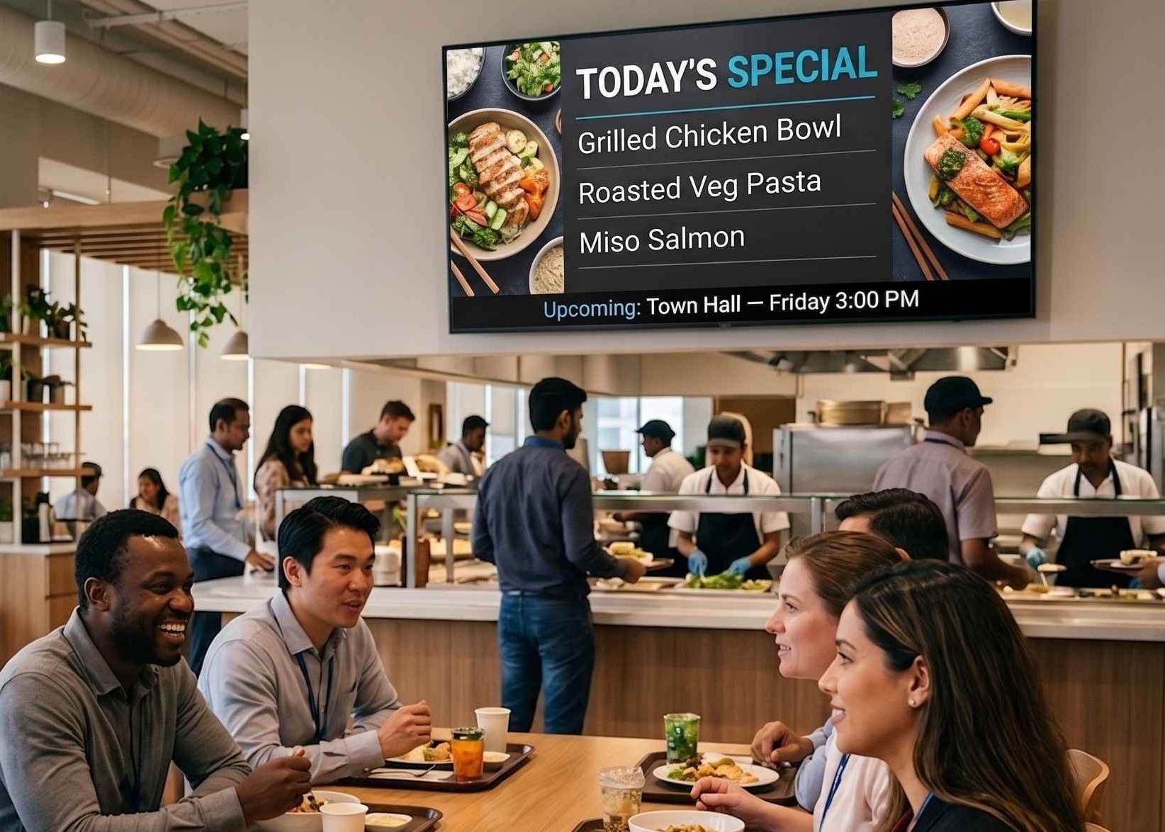 Cafeteria and break area menu signage