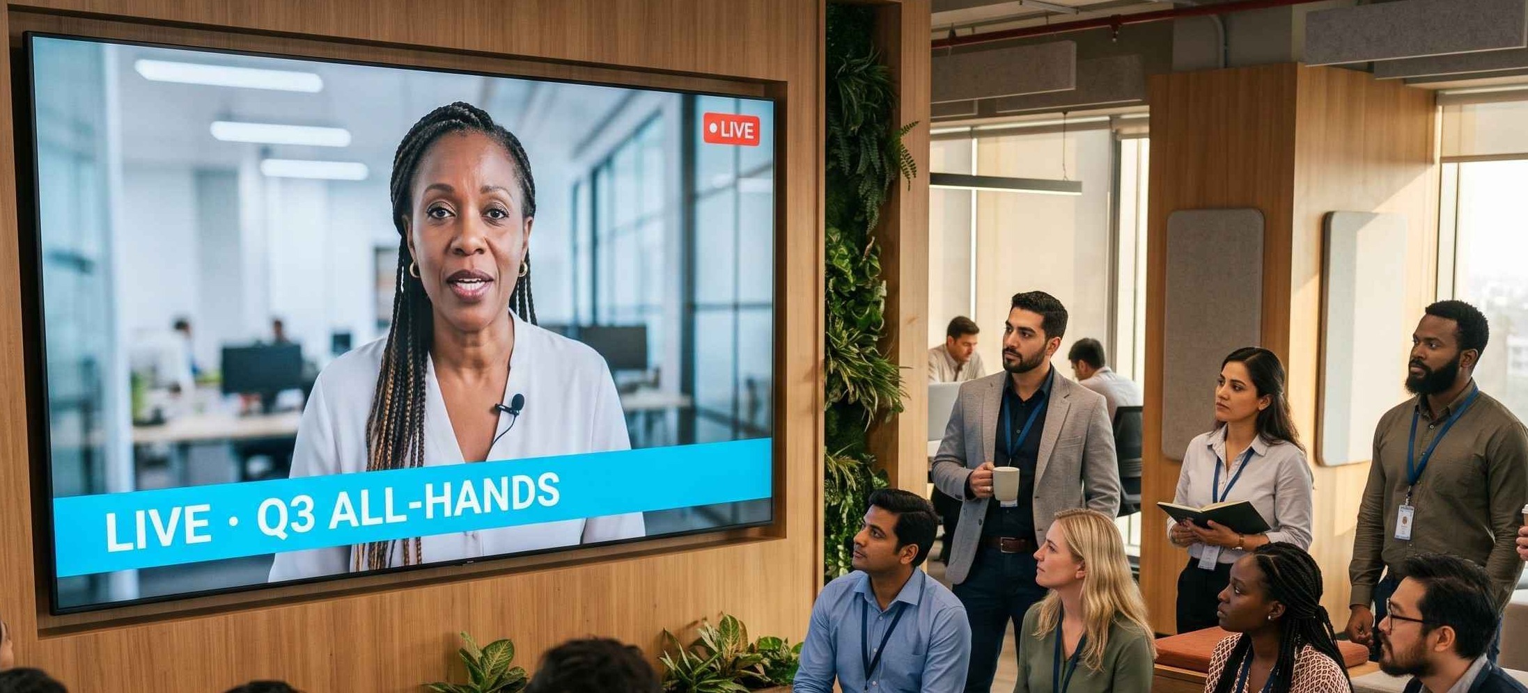 Internal comms and town hall broadcast